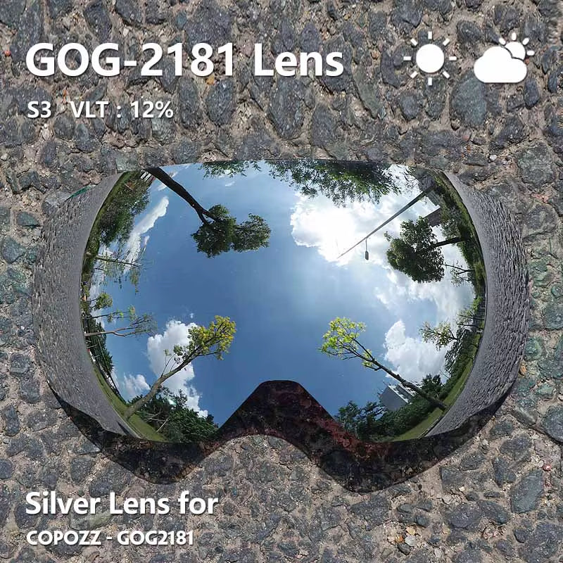 Magnetic Lenses for Ski Goggles GOG-2181 Lens Anti-Fog UV400 Spherical Snow Ski Glasses Snowboard Goggles(Lens Only)