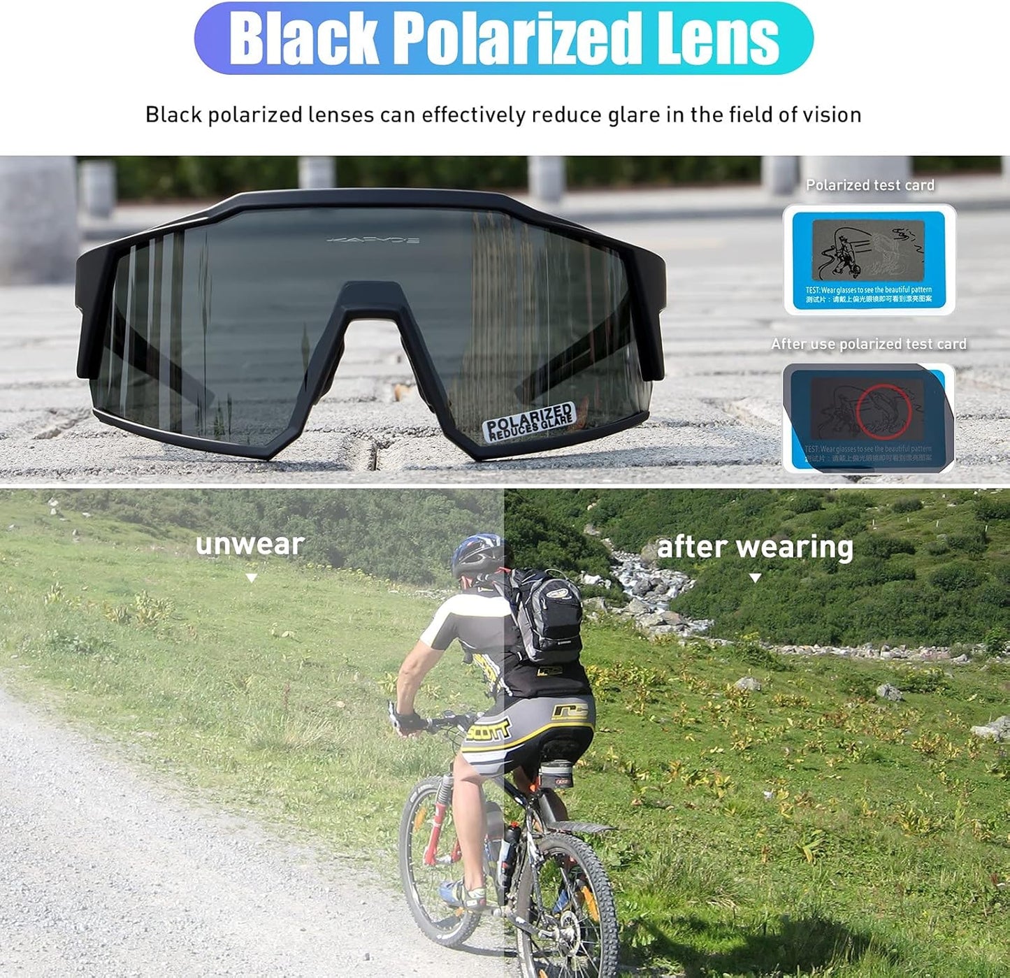 KAPVOE Gafas De Ciclismo Polarizadas Con 1 Lente O 4 Lentes Intercambiables TR90 Gafas De Sol Deportivas Mujeres Hombres K9022