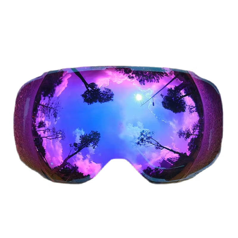 Magnetic Lenses for Ski Goggles GOG-2181 Lens Anti-Fog UV400 Spherical Snow Ski Glasses Snowboard Goggles(Lens Only)