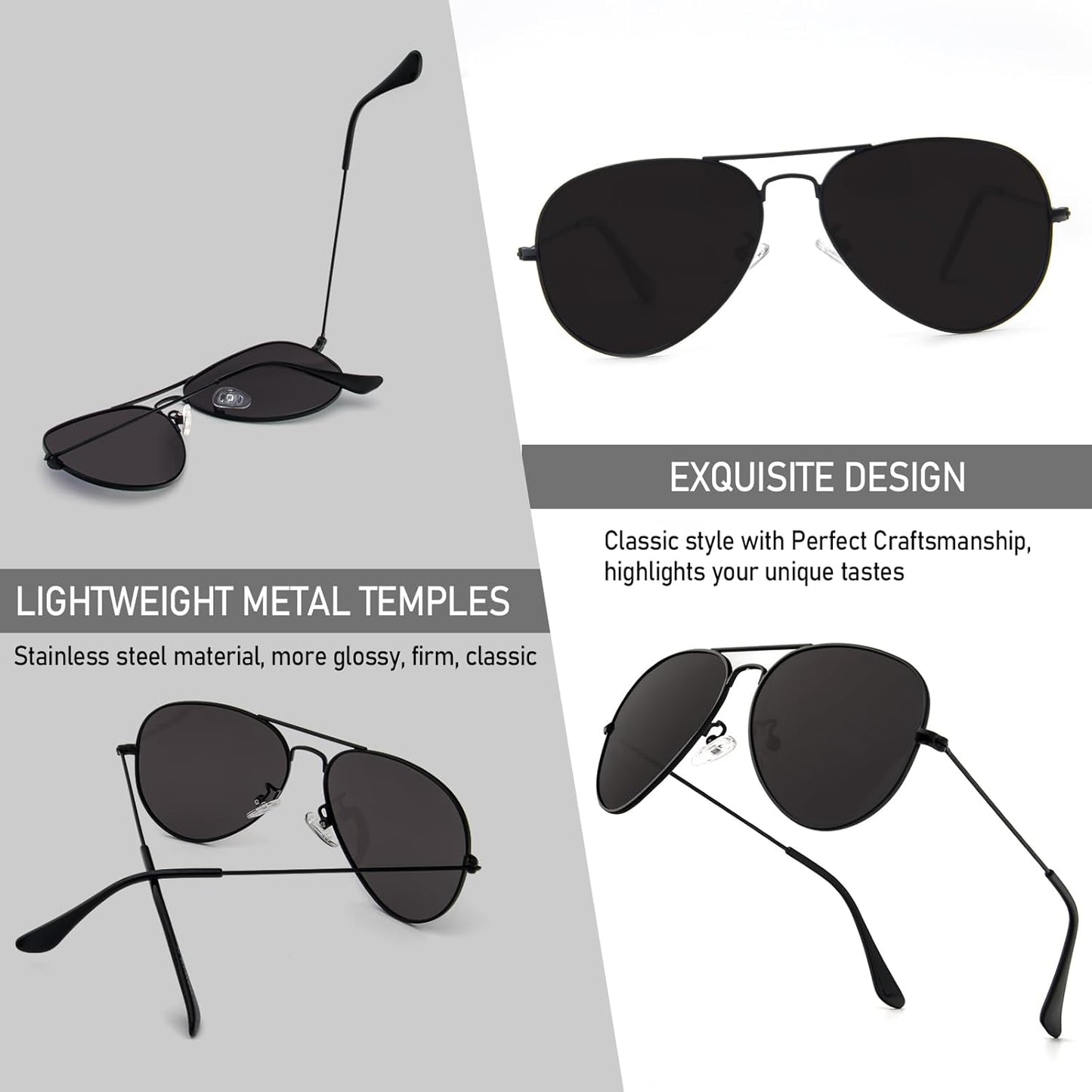 Gafas De Sol Polarizadas De Moda Metálicas Clásico Retro Para Mujeres Y Hombres, Con Protección UV400 Ideal Para Conducir, Pescar, Hacer Senderismo Y Viajar