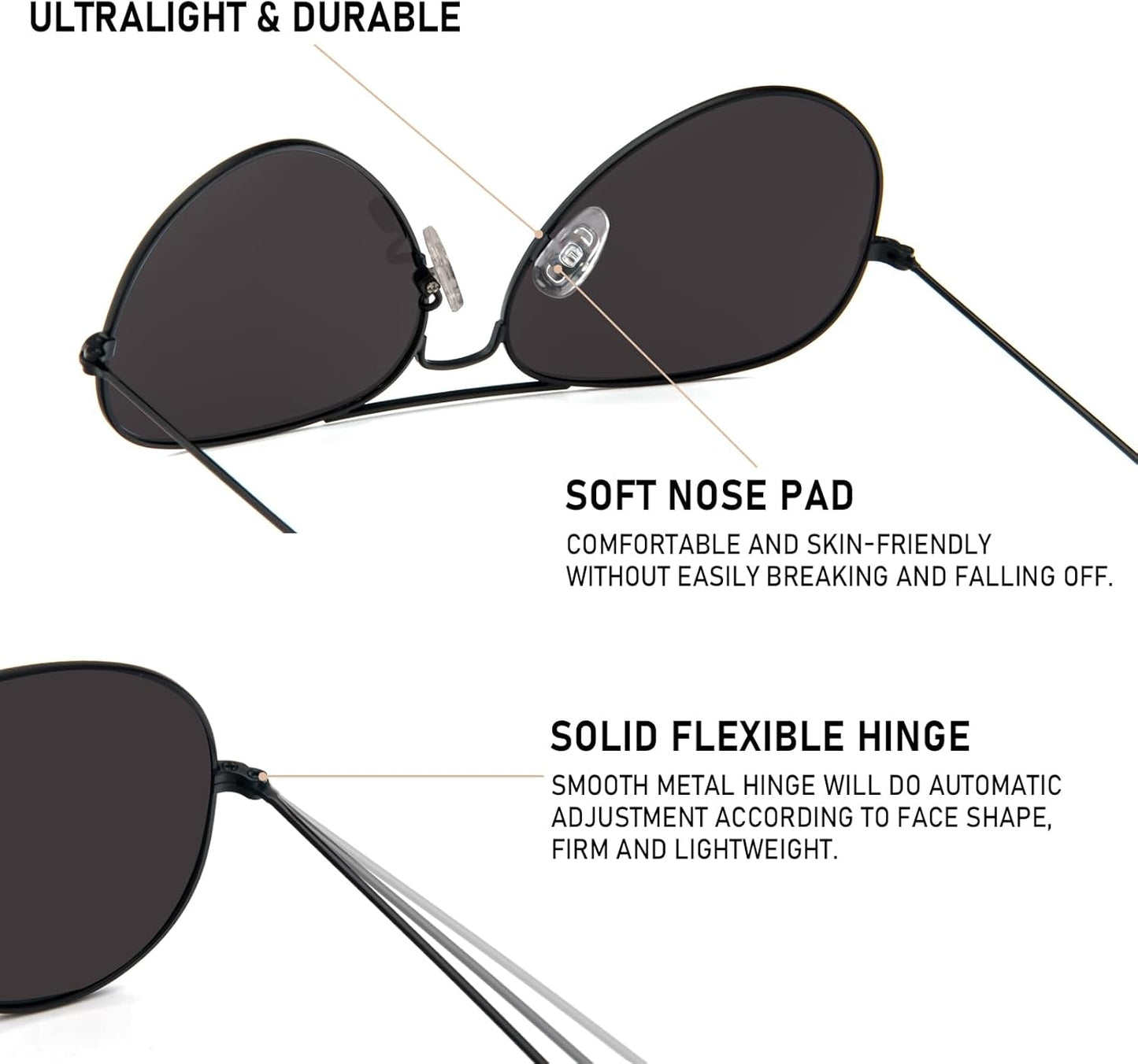 Gafas De Sol Polarizadas De Moda Metálicas Clásico Retro Para Mujeres Y Hombres, Con Protección UV400 Ideal Para Conducir, Pescar, Hacer Senderismo Y Viajar