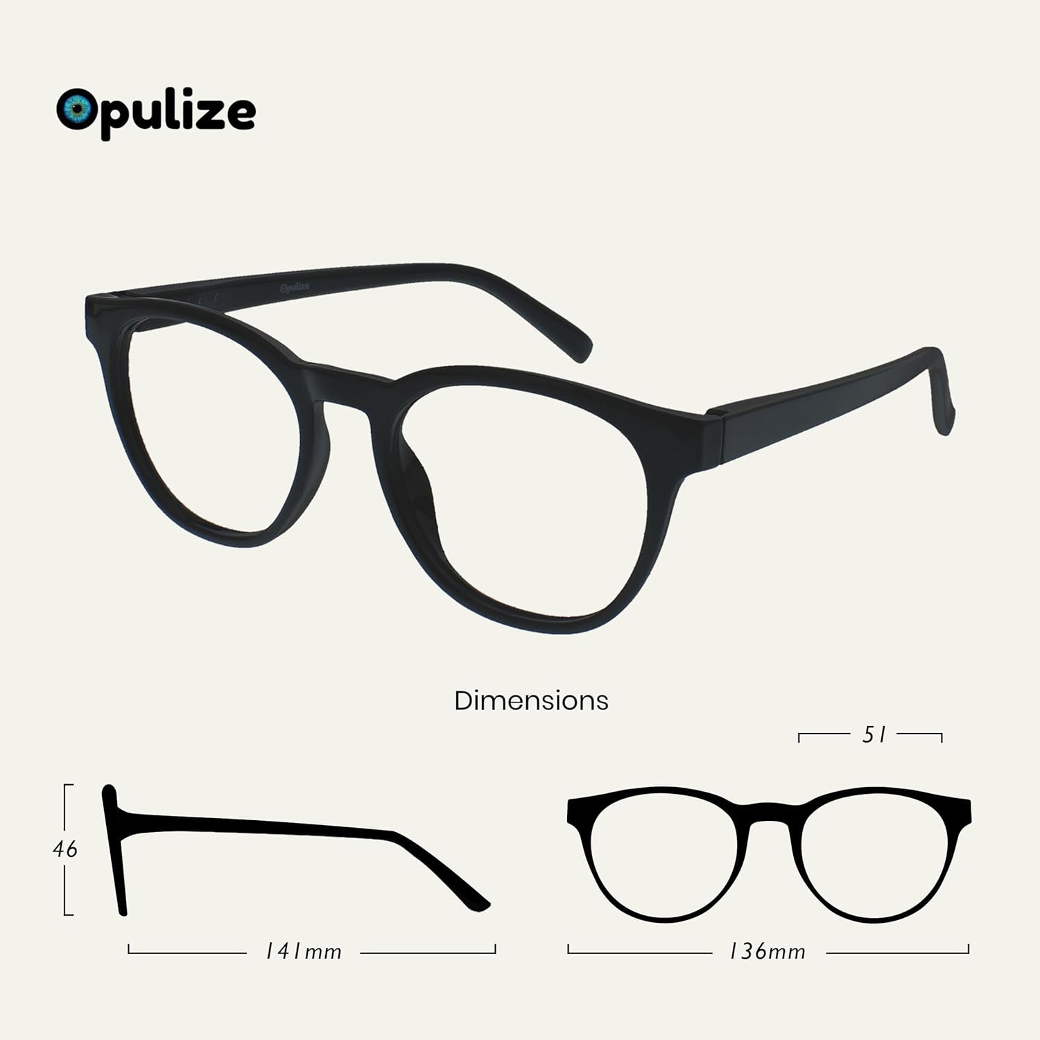 OPULIZE Blu Gafas De Lectura Con Bloqueo De Luz Azul Montura Redonda Bisagras De Muelle Mejoran El Sueño Ordenador Gaming Antirreflejante Hombre Mujer B5