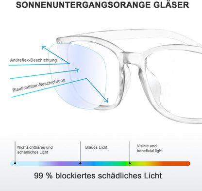 Gafas Luz Azul Para Hombre Y Mujer, Filtro Para Ordenador, TV Y Móvil, Gaming Y Lectura, Reducción De Fatiga Visual, Montura Cómoda Y Ligera, Sin Graduación