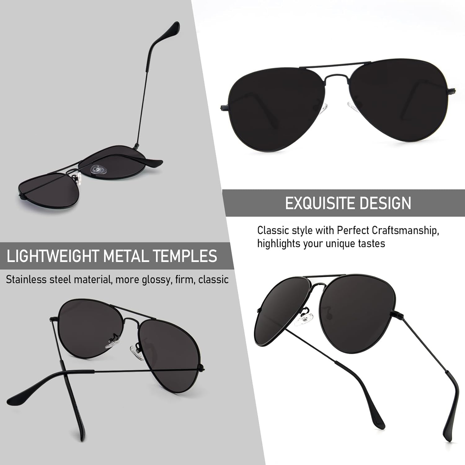 Gafas De Sol Polarizadas De Moda Metálicas Clásico Retro Para Mujeres Y Hombres, Con Protección UV400 Ideal Para Conducir, Pescar, Hacer Senderismo Y Viajar