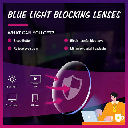 Gafas Bloqueo Luz Azul, Gafas Para Juegos, Blue Light Blocking Glasses Alivio De La Fatiga Ocular, Para Pantalla Ordenador, Gaming, Smartphone, TV, Para Hombre Y Mujer