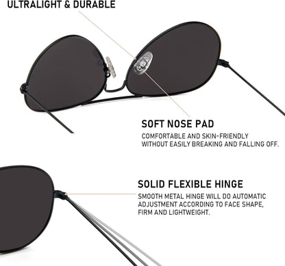 Gafas De Sol Polarizadas De Moda Metálicas Clásico Retro Para Mujeres Y Hombres, Con Protección UV400 Ideal Para Conducir, Pescar, Hacer Senderismo Y Viajar